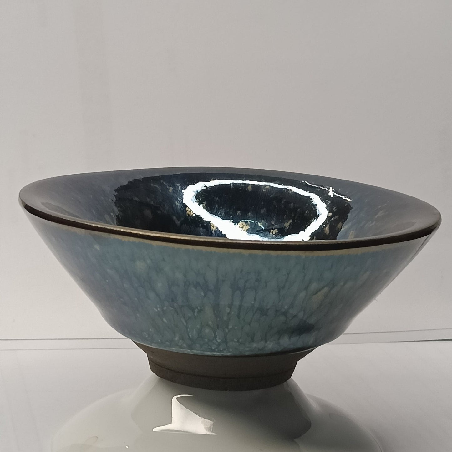 Premium Jianzhan (Tenmoku) Tea Bowls, Jian Ware, Blue Aurora 建盏 品茗茶碗 蓝彩大斗笠盏 - OVP Tea