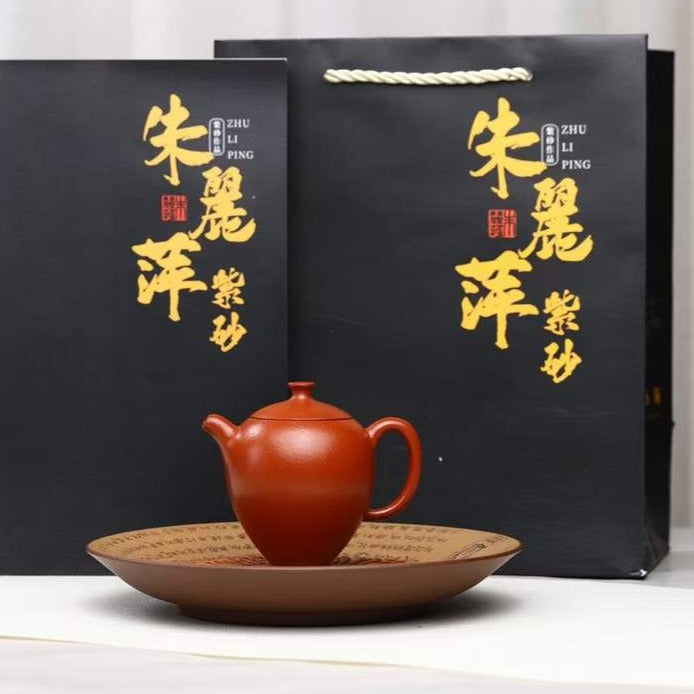 Zisha teapot Huai Xiang, handmade by artist Level 5, ZHU Li-Ping 朱丽萍(L5-2012)原矿粗砂朱泥 怀香 - OVP Tea