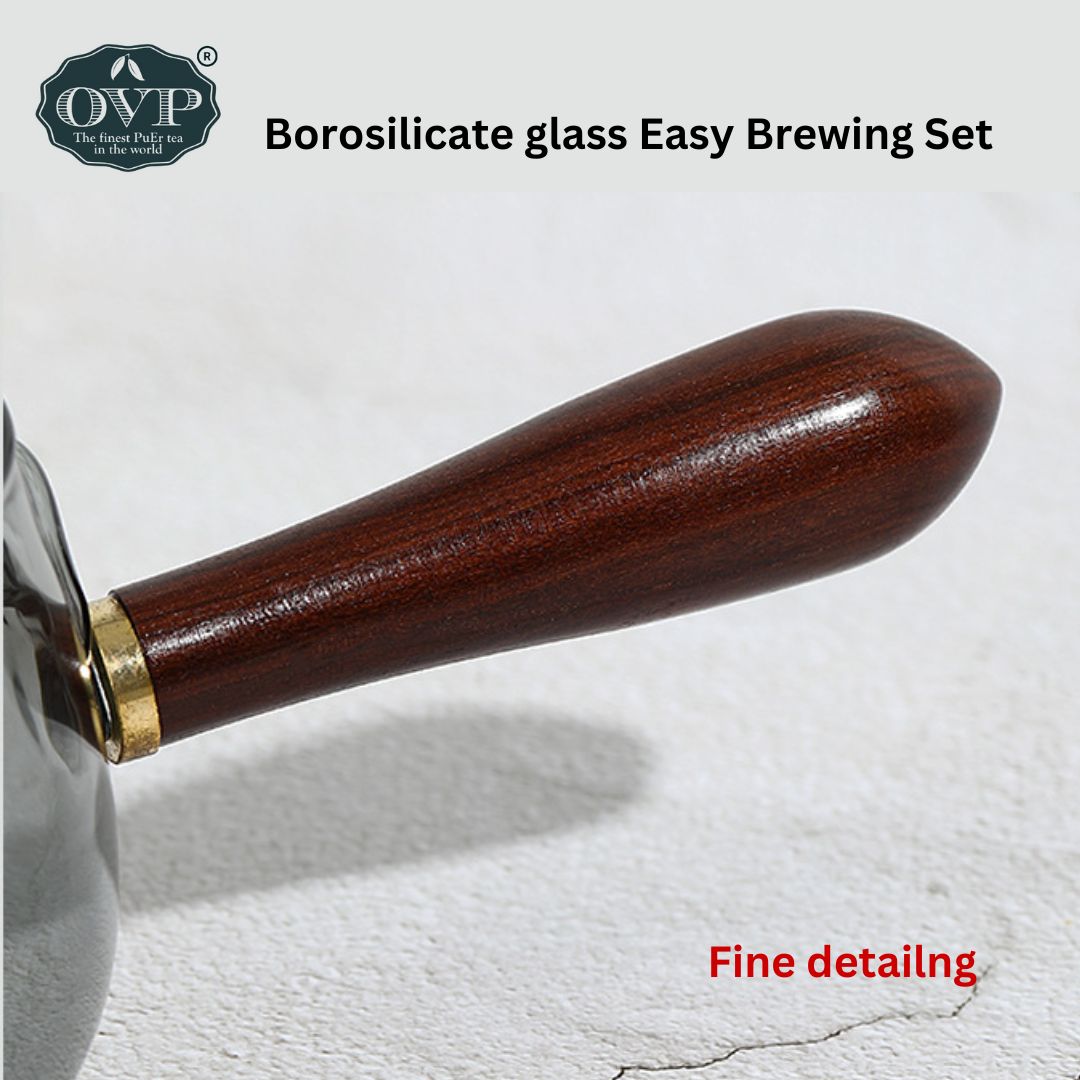Borosilicate Glass Rotation Teapot with handle (500ml) - OVP Tea