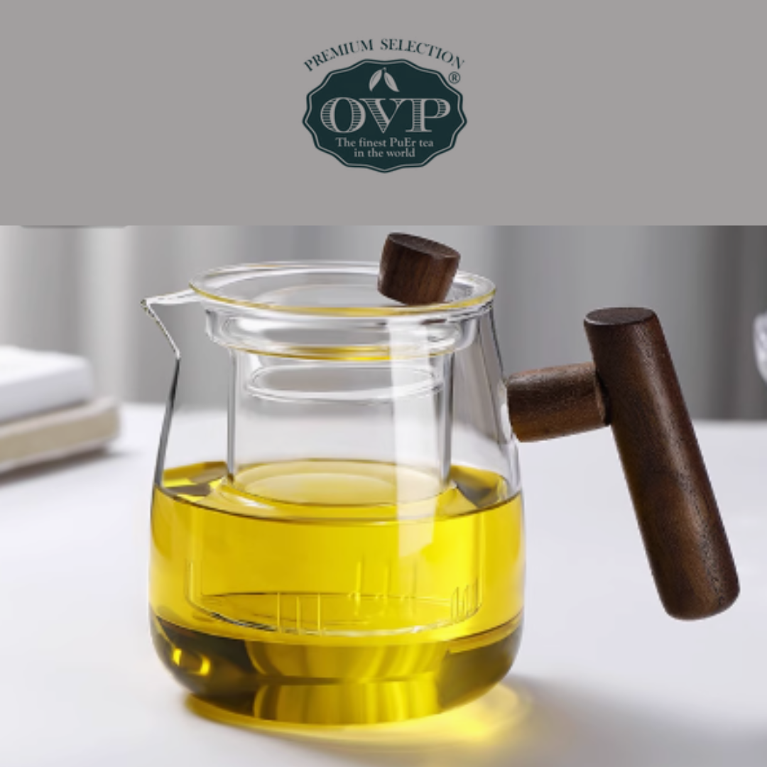 OVP Borosilicate Glass Teapot with Walnut Handle (530ml) - OVP Tea