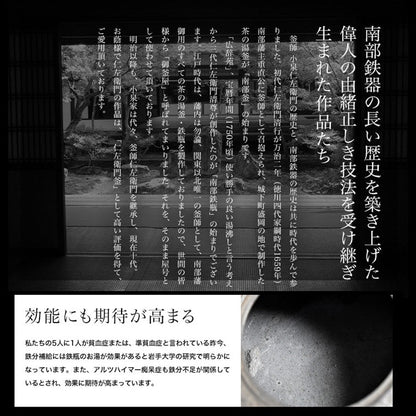 Ubaguchi Hojyu Gata Shape Japan Tetsubin Iron Kettle by Koizumi Nizaemon XI - OVP Tea