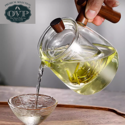 OVP Borosilicate Glass Teapot with Walnut Handle (530ml) - OVP Tea