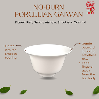 OVP No-Burn Porcelian Gaiwan – Flared Rim, Smart Airflow, Effortless Control - OVP Tea