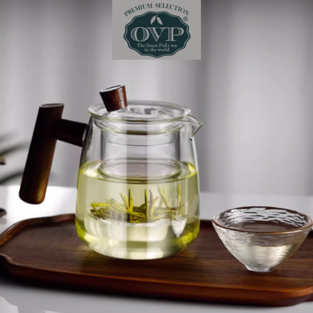 OVP Borosilicate Glass Teapot with Walnut Handle (530ml) - OVP Tea
