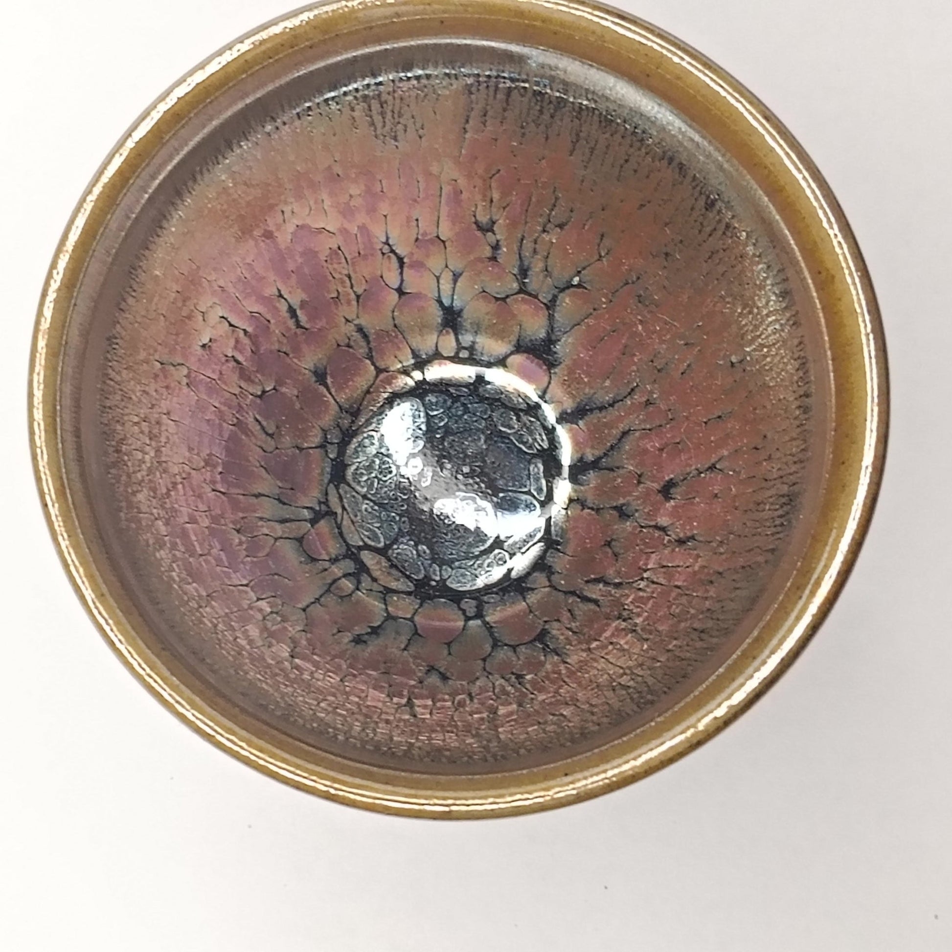 Premium Jianzhan (Tenmoku) Tea Bowls, Jian Ware, Golden Aurora 建盏 品茗茶碗 彩金小束口盏 - OVP Tea