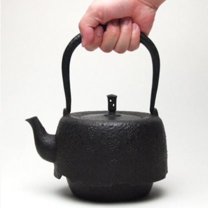 Budochirashi Araremon Odare Gata Shape Japan Tetsubin Iron Kettle by Koizumi Nizaemon XI