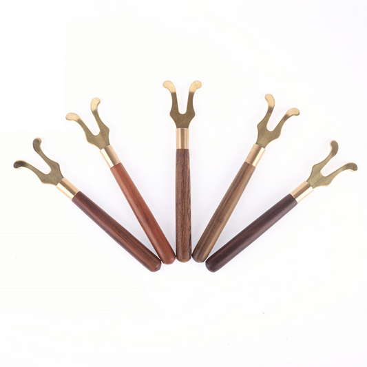 Copper Lid Fork – For Japanese Tetsubin | Wood Handle Support Tool