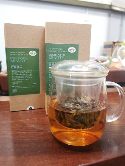 ENCHANTED BEAUTY® Old Village Sheng PuEr 2011 vintage Dragon Peals 12s a box - OVP Tea