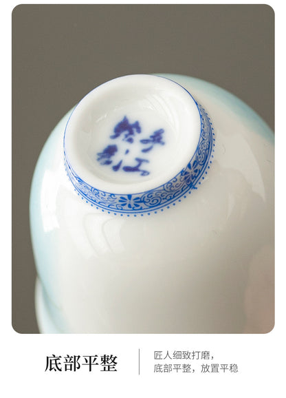 OVP white porcelain tasting cups, Flower Fairy shape hand-drawn 50ml 手绘白瓷花神杯 - OVP Tea