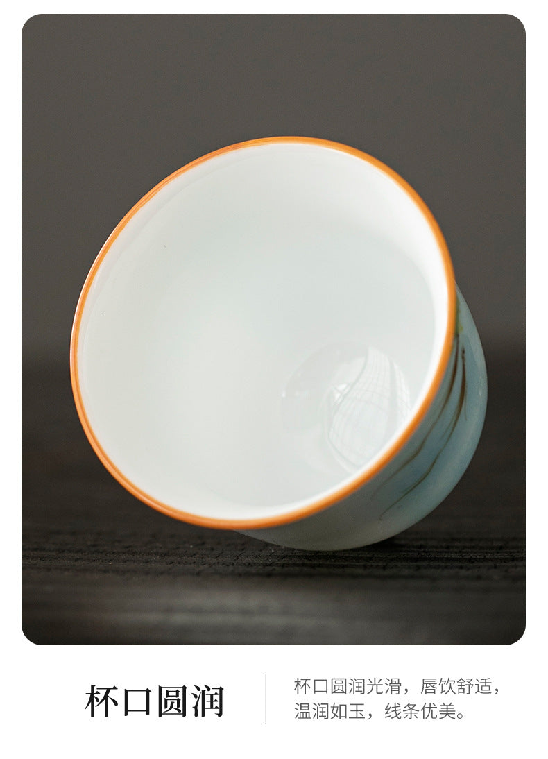 OVP white porcelain tasting cups, Flower Fairy shape hand-drawn 50ml 手绘白瓷花神杯 - OVP Tea