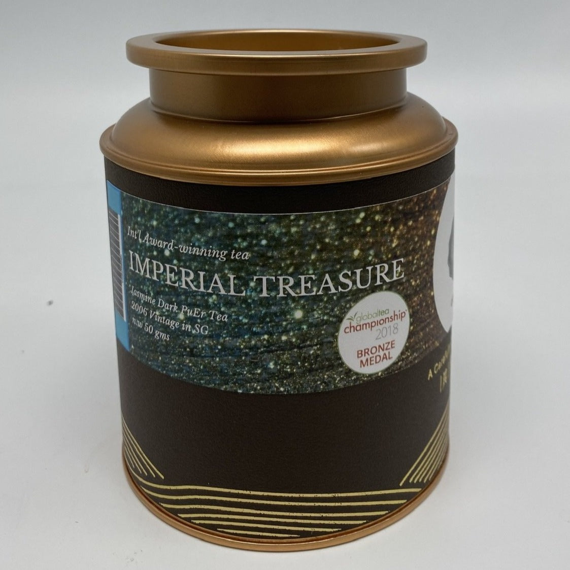 OVP IMPERIAL TREASURE, Award-Winning Jasmine Shou PuEr Loose Tea in gift tin 2012 - OVP Tea