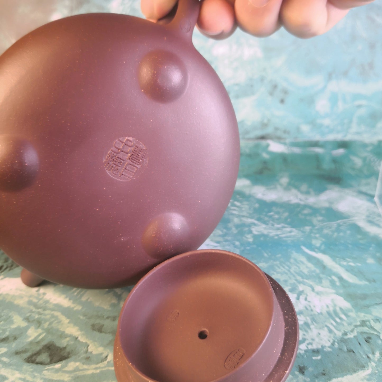Zisha teapot Jing Zhou Shi Piao, handmade by Studio Craftsmanship CAO Dan, Zi Ni - OVP Tea