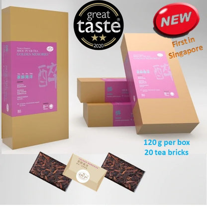 OVP GOLDEN MEMORIES® Award-Winning Shou PuEr Tea mini tea brick from Ancient Trees 2019 - OVP Tea