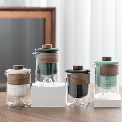 Travel Brewing Set - Portable Porcelain Tea Brewing Set with 3 cups and a carrier pouch - OVP Tea
